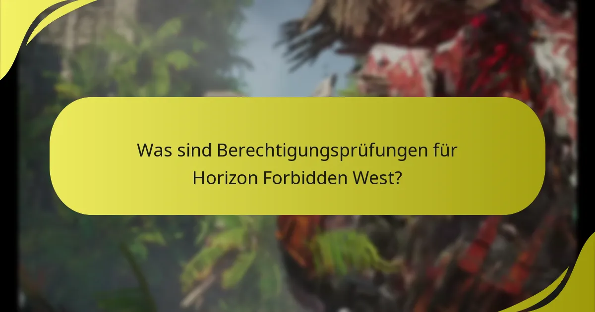 Was sind Berechtigungsprüfungen für Horizon Forbidden West?
