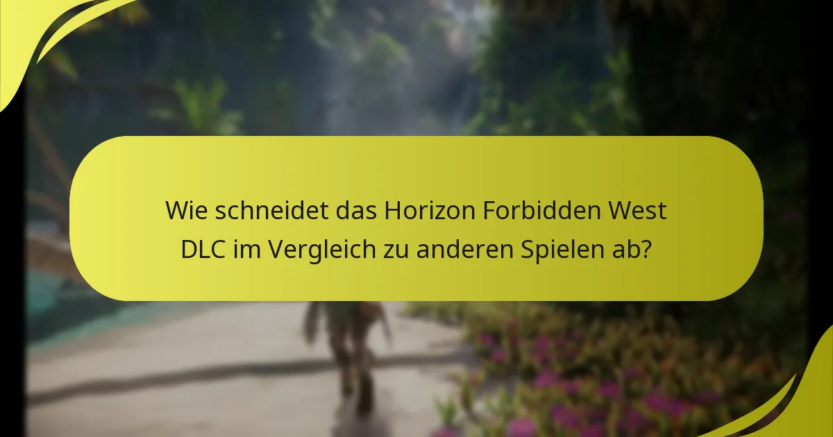 Wie schneidet das Horizon Forbidden West DLC im Vergleich zu anderen Spielen ab?